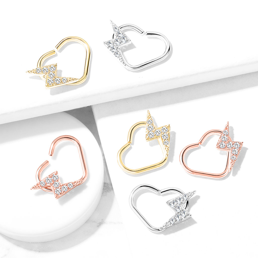 Ørepiercing formet som hjerte med lyn Piercingsmykker - Danmark