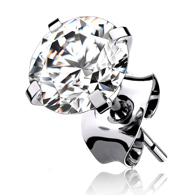 Ørestik af titanium med sten Kropspiercing - Danmark