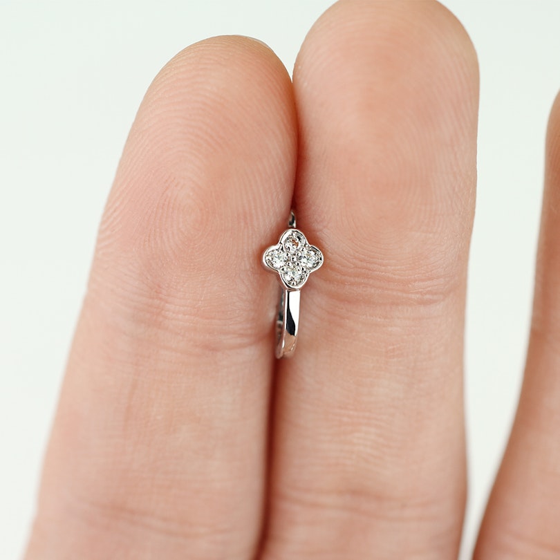 Fake næsepiercing med firkløver af sten Kropssmykker - Danmark
