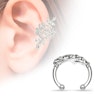 Earcuff med stenbesatte blade Piercingsmykker - Danmark