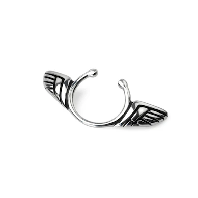 Falsk nipple-ring med vinger af kirurgisk stål
