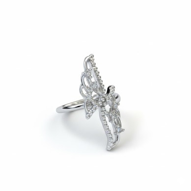 Ear cuff med vinger af kirurgisk stål - sølv