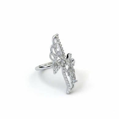 Ear cuff med vinger af kirurgisk stål - sølv