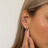 Ear cuff med vinger af kirurgisk stål - sølv Piercing - Danmark