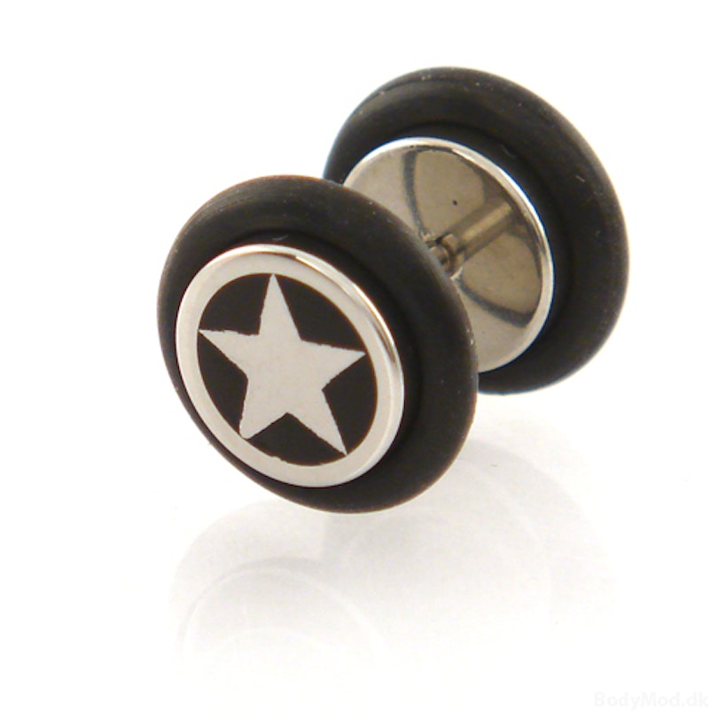Fake plug med stjerne motiv Piercingsmykker - Danmark