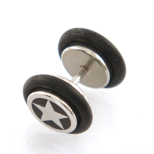 Fake plug med stjerne motiv Piercinger - Danmark