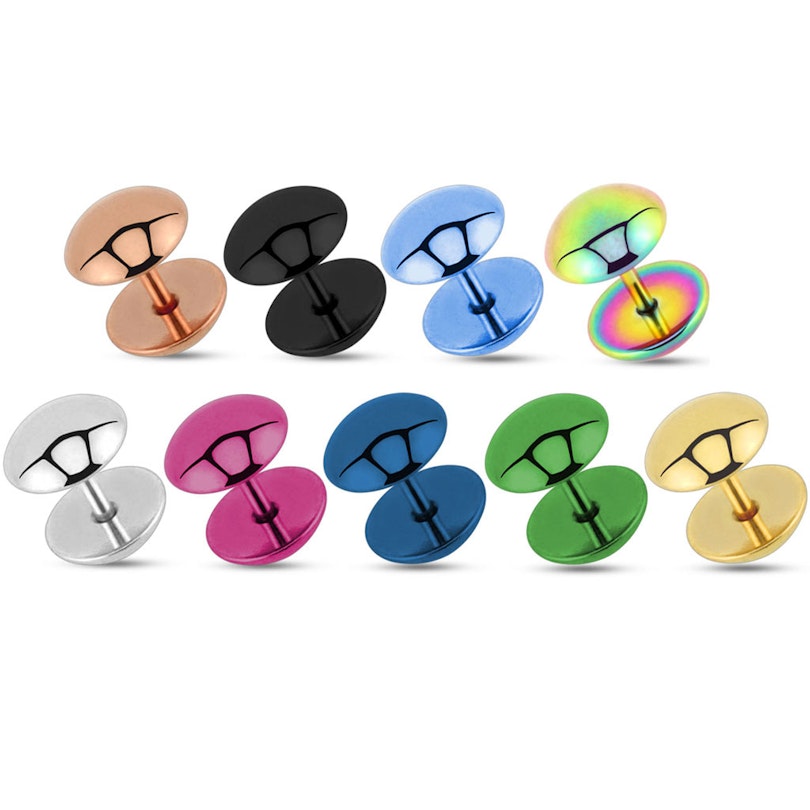 Fake plug med kuppelform Kropssmykker - Danmark