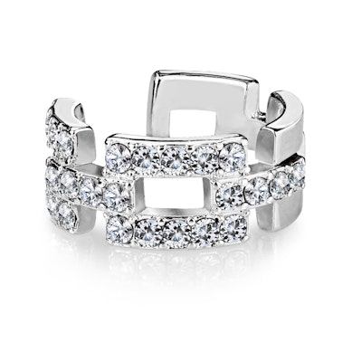 Earcuff med stenbesatte firkanter