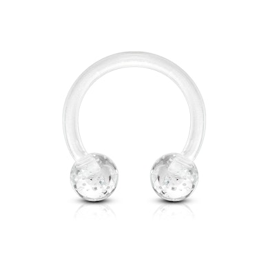 Hestesko af akryl med glitterkugler