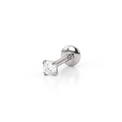 Labret af titanium med forskellige stendesigns