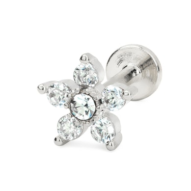 Labret med blomst af sten og indvendigt gevind