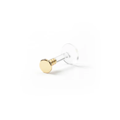 Labret af 14 karat guld med rund top