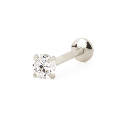 Push-in labret med sten i grabbefatning