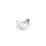 Push-in labret af titanium med sten i grabbefatning