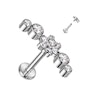 Labret af titanium i smukt blomsterdesign Piercing - Danmark
