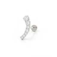 Push-in-labret af titanium med kurvet top og sten
