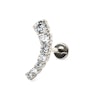 Push-in-labret af titanium med kurvet top og sten Piercinger - Danmark