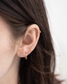 Titaniumlabret med indvendigt gevind og trekantet sten Piercingsmykker - Danmark