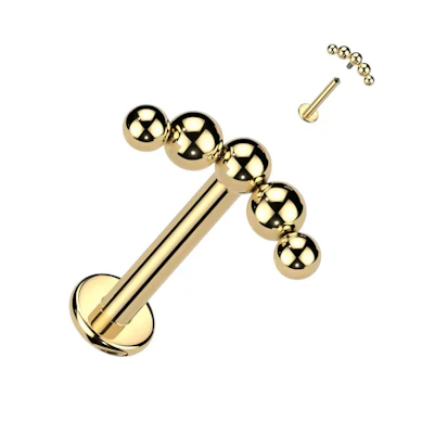 Titaniumlabret med dekorative kugler på toppen
