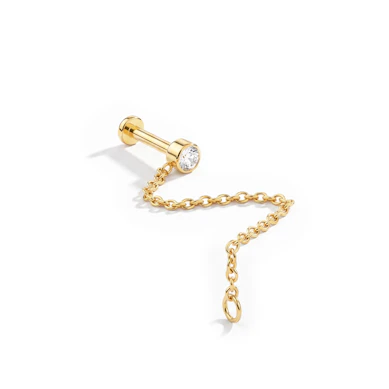 Titaniumlabret med sten og kæde