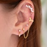 Titaniumlabret med sten og kæde Kropspiercing - Danmark
