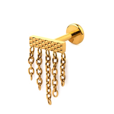 Rektangulær labret med kæder