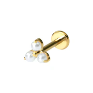 Fin titaniumlabret med trio af perler