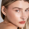 Titaniumlabret med blad og sten Piercingsmykker - Danmark