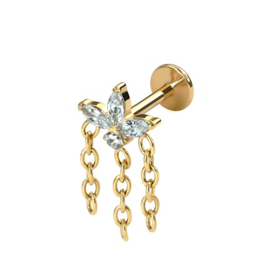 Blomsterlabret af titanium med kæder