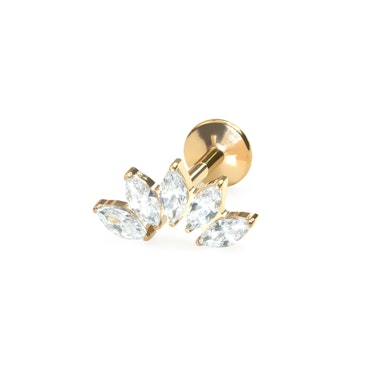 Buet titaniumlabret med 5 sten