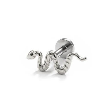 Push-in labret af titanium med slange