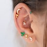 Labret med blad og blomst af titanium Piercinger - Danmark