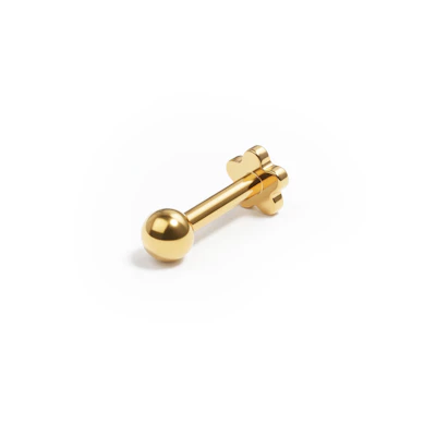 Flat back-labret med blomst af titanium