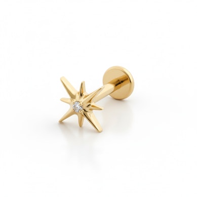 Titaniumlabret med stjerne og sten i midten