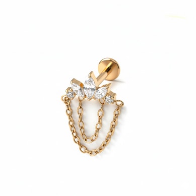 Titaniumlabret med sten og kæder