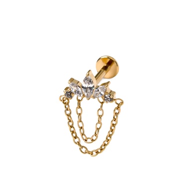 Titaniumlabret med sten og kæder