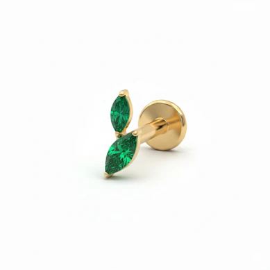 Titaniumlabret med to marquise-skårne sten