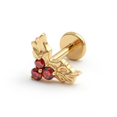 Labret med kristtorn af titanium