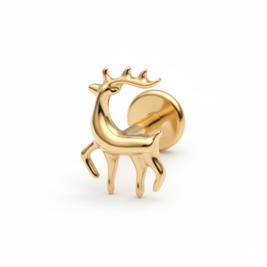 Labret med rensdyr af titanium