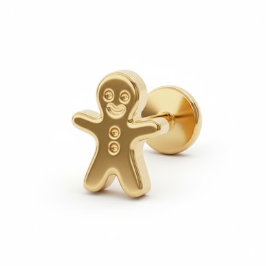 Labret med kagemand af titanium