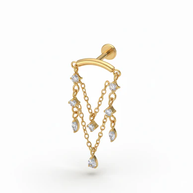 Titaniumlabret med lysekronevedhæng