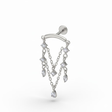 Titaniumlabret med lysekronevedhæng