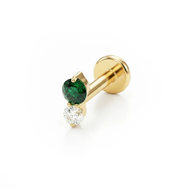 Fin titaniumlabret med to sten