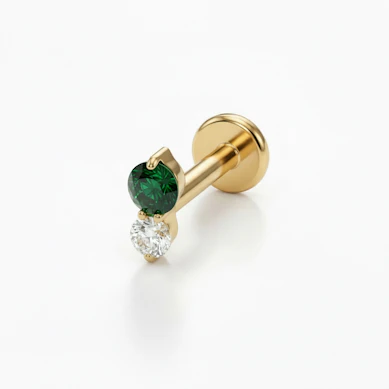 Fin titaniumlabret med to sten
