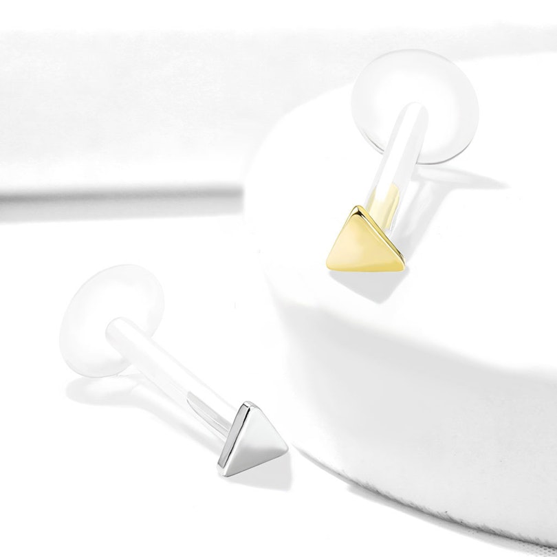Labret af 14 karat guld med trekantet top Piercinger - Danmark