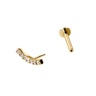 Push-in labret af 14 karat guld med bue af sten Piercingsmykker - Danmark
