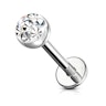 Labret med krystalperle Piercinger - Danmark