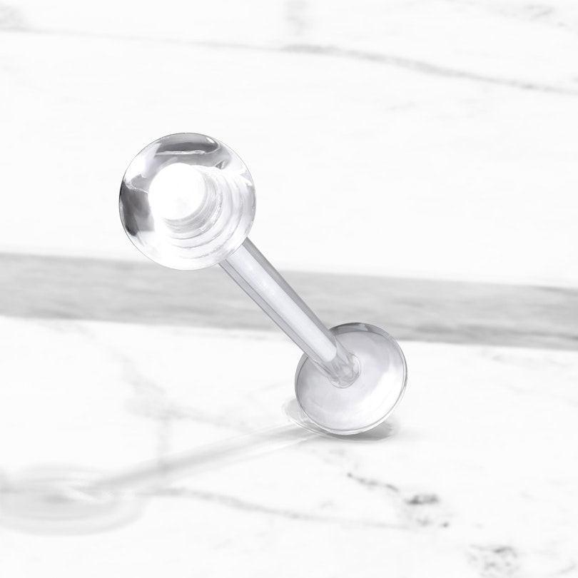 Gennemsigtig labret retainer med kugle Kropssmykker - Danmark