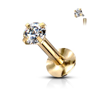 Labret med mikro sten og indvendigt skruegevind