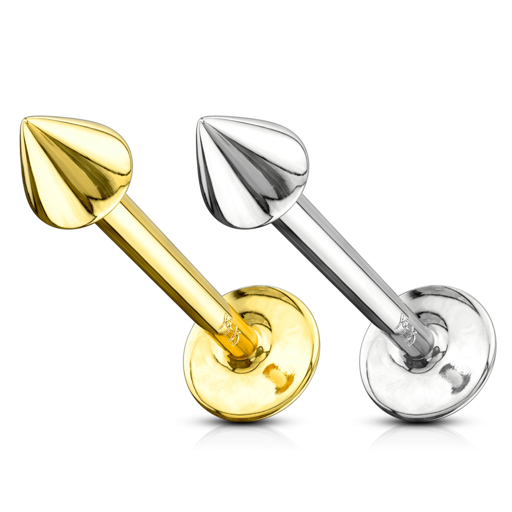 Labret af 14 karat guld med spike Kropssmykker - Danmark